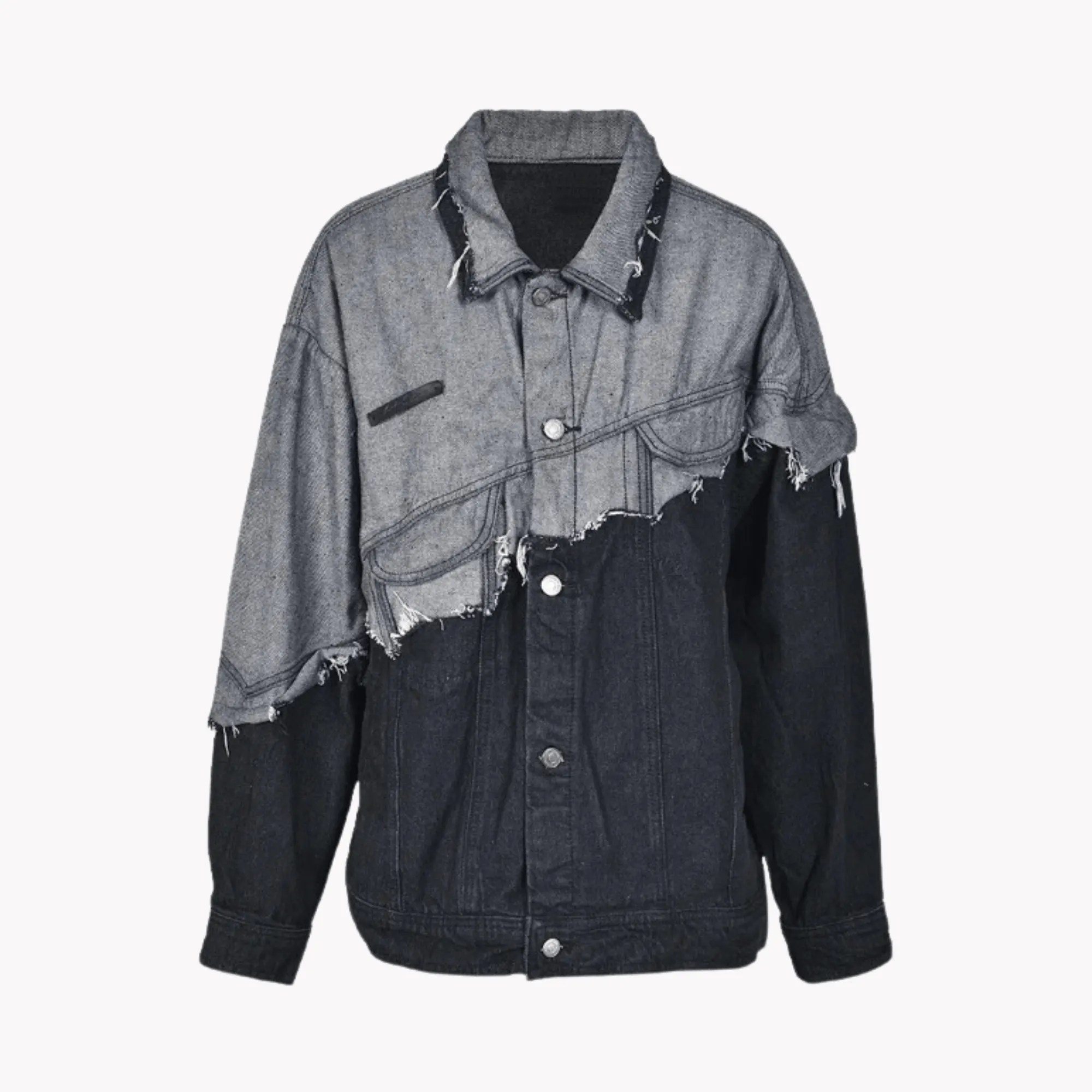 Pre Order:  Spliced Ripped Effect Demin Jacket