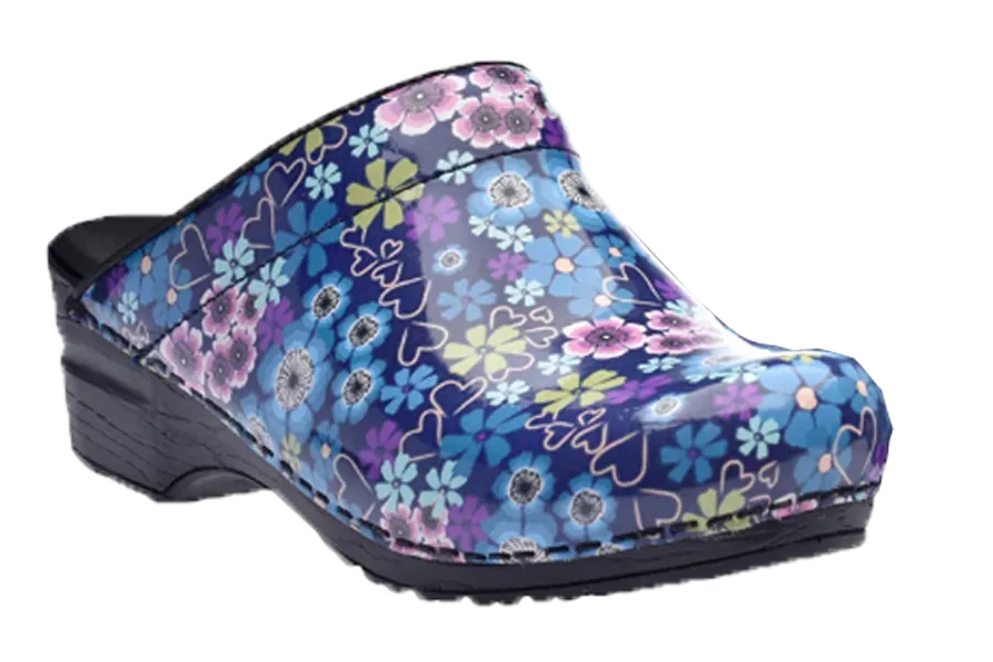 Sanita San Flex comfort clogs - Isalena Blue Hearts