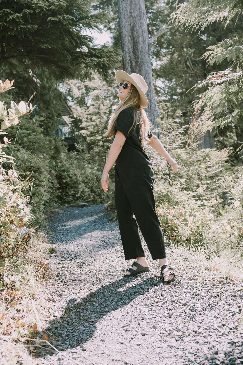 Short Sleeve Light Black Jumpsuit (XS-XL)