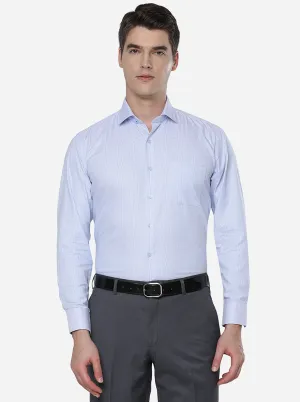 Sky Blue & Purple Checked Regular Fit Formal Shirt | JadeBlue