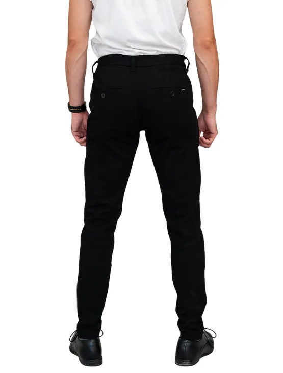 Slim Black Casual Knit Pants