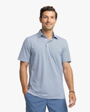 Southern Tide Men's Short Brreeze Meadowbrook Stripe Performance Polo / Aged Denim