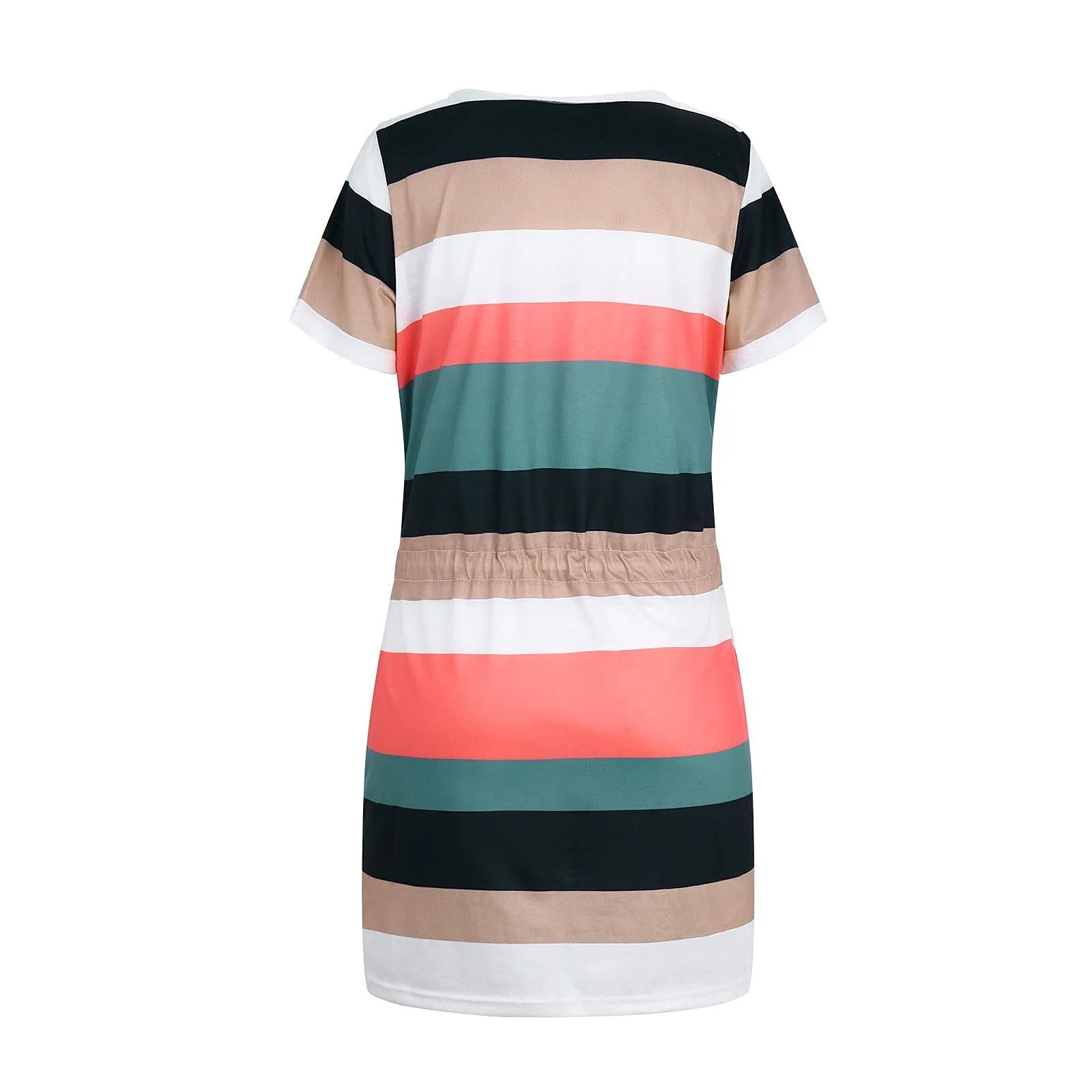 Striped Print Short-sleeved Dresses