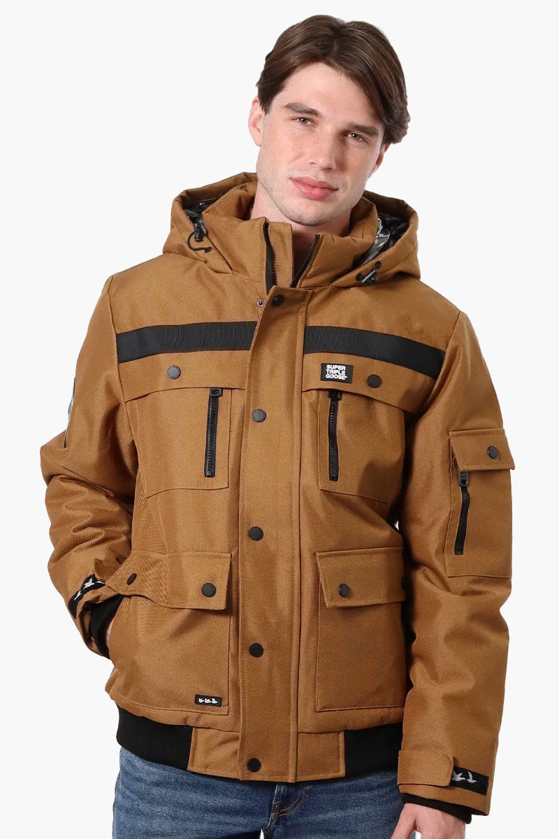 Super Triple Goose Heat Retention Lining Bomber Jacket - Camel