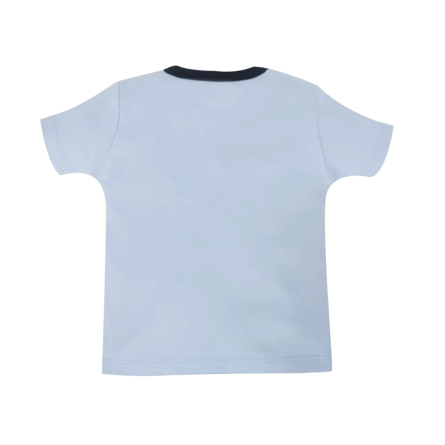 T-Shirt Half Sleeves Boys Grey Yellow Raglan/ Baby Blue -2Pc Pack