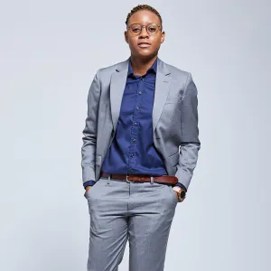 The Georgie Light Gray Suit Blazer - No Contrast Button Hole