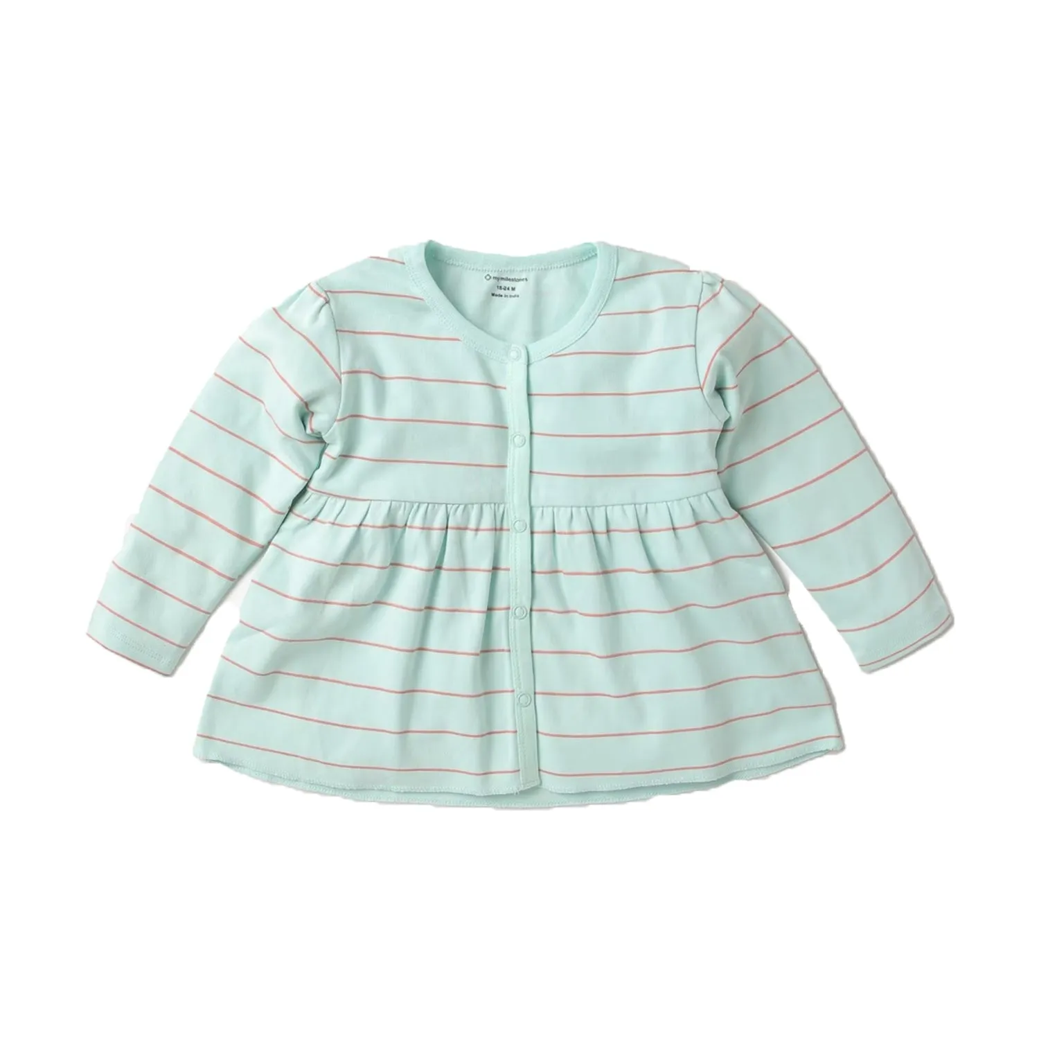 Top - Girls - Yoke Stripes - Aqua