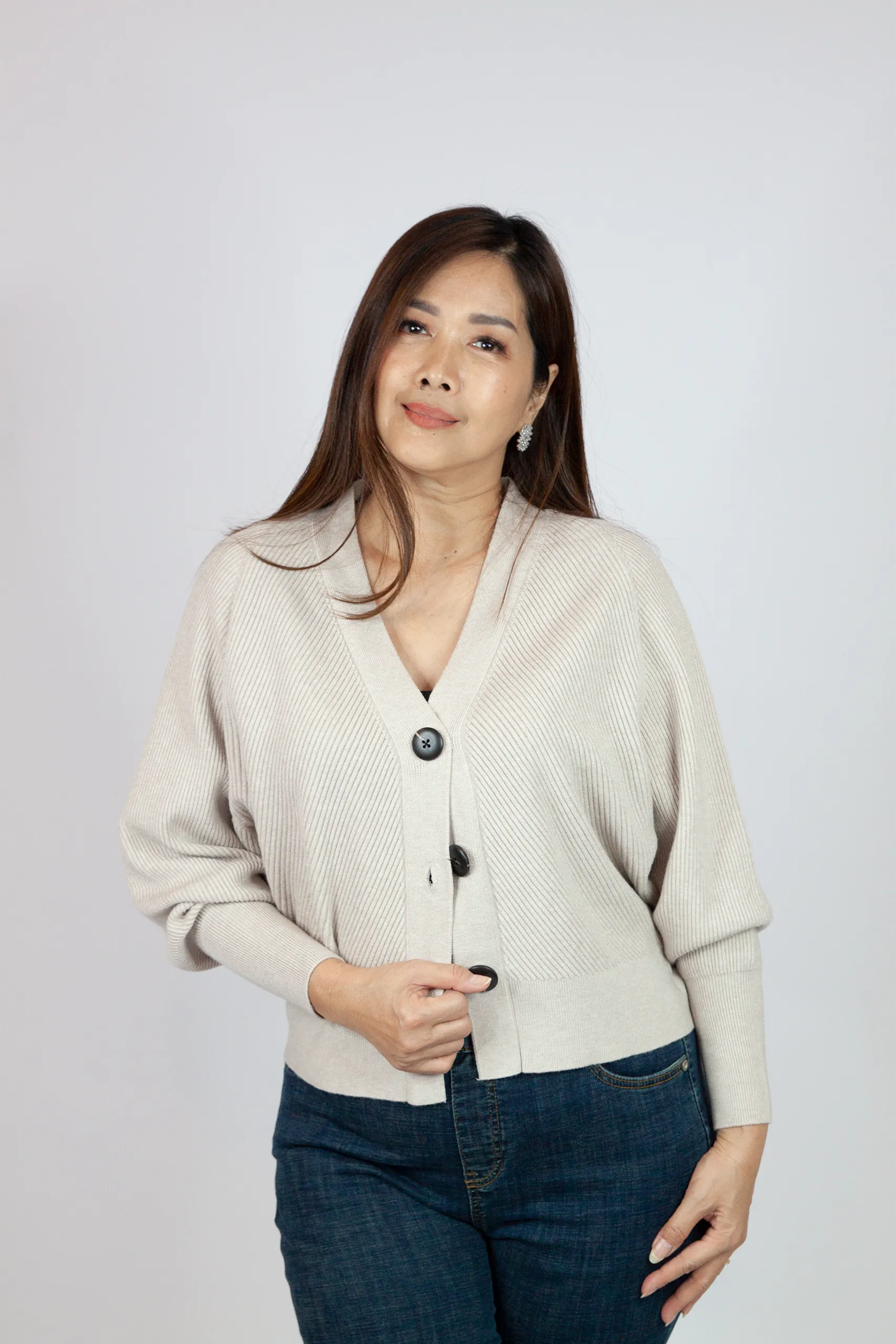 V Neck Knitted Cardigan