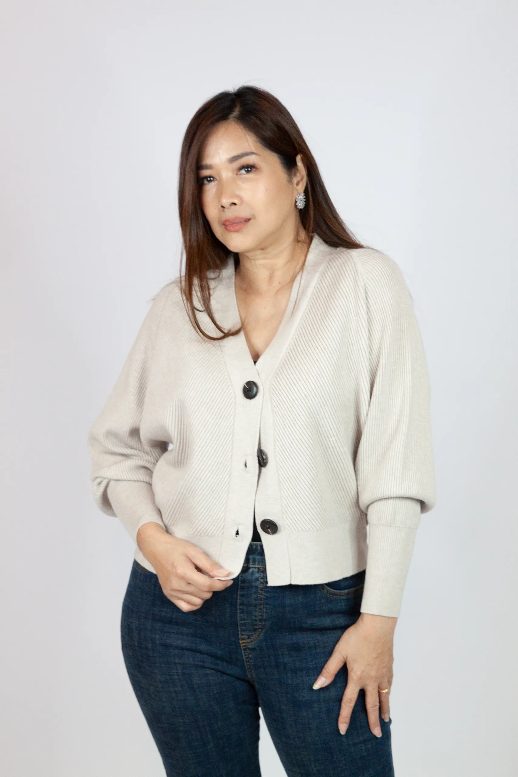 V Neck Knitted Cardigan