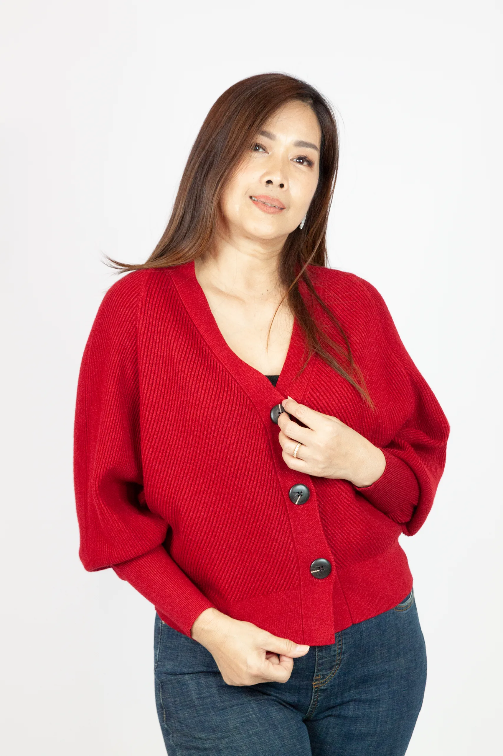 V Neck Knitted Cardigan