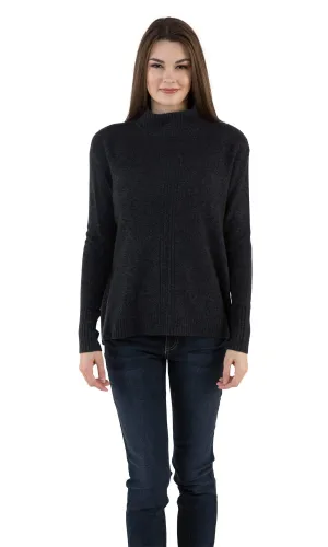 Velvet by Graham & Spencer Rosa Lurex Mock Neck Cashmere Sweater