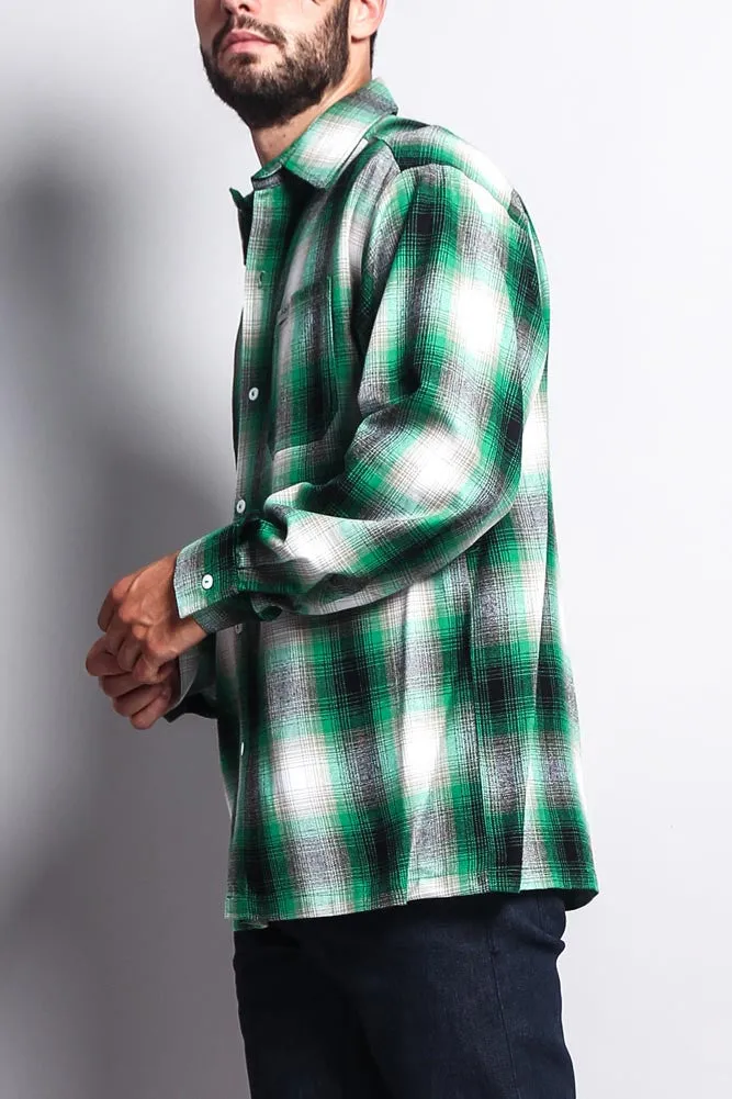 Western Casual Plaid Long Sleeve Button Up Shirt