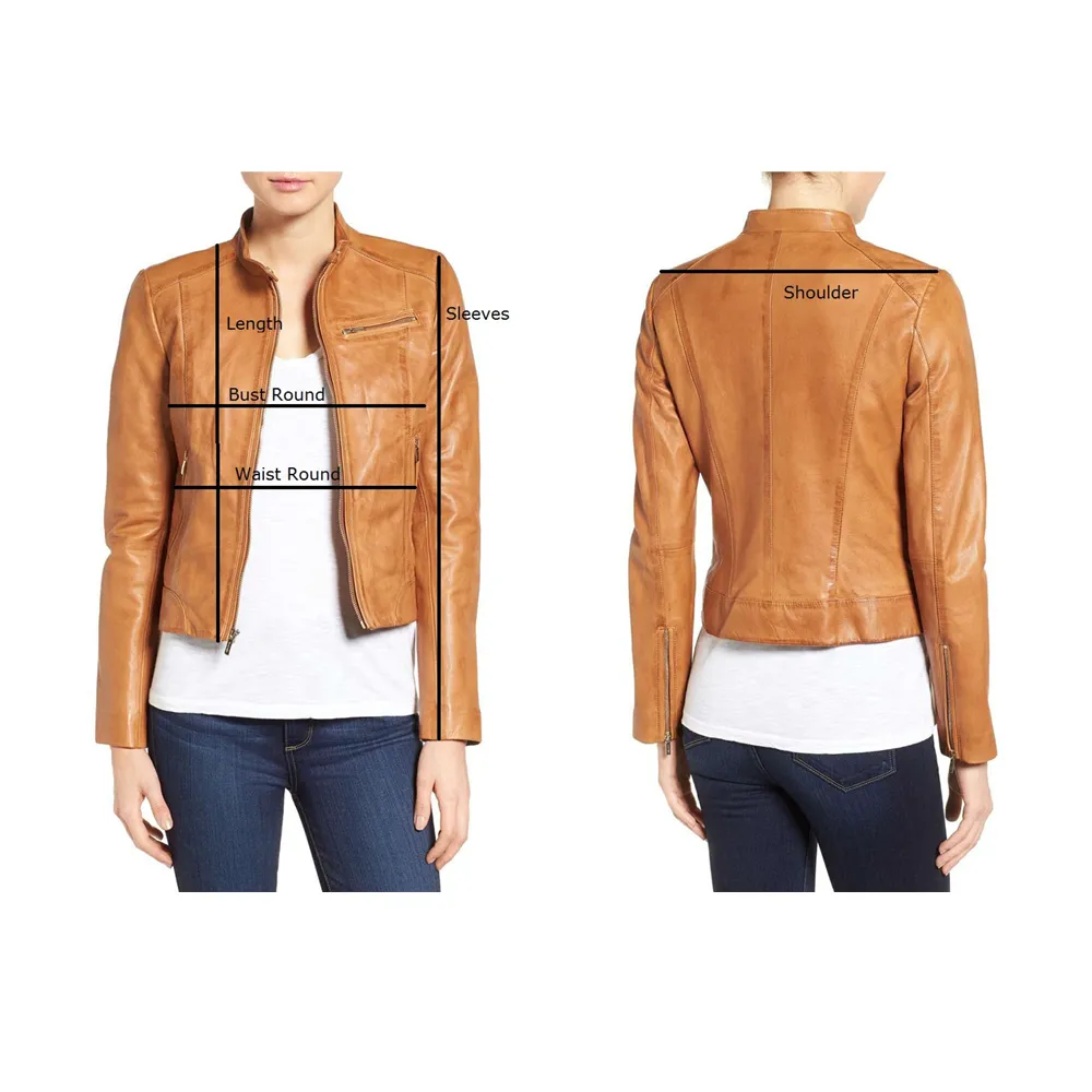 Women Navy Blue Biker Fashion Leather Jacket