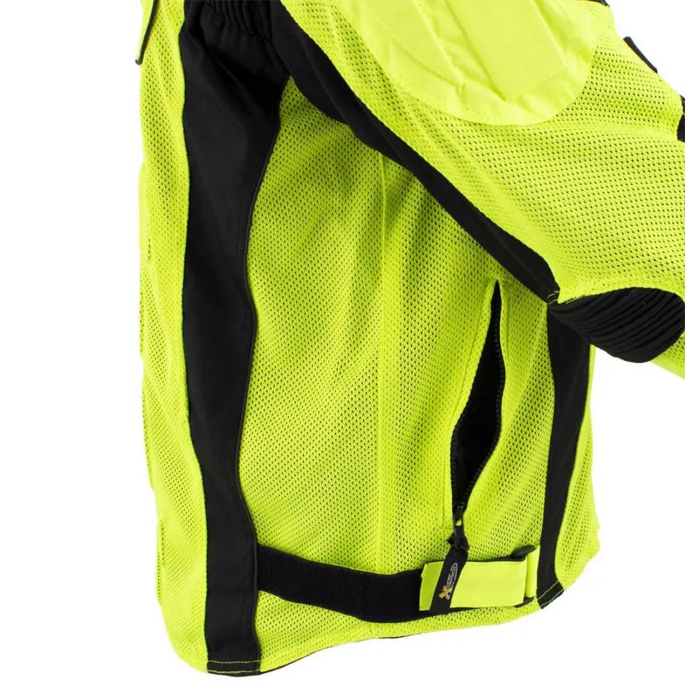 Xelement CF-6019-66 Men's 'Invasion' Neon Green Textile Motorcycle Jacket wit X-Armor Protection