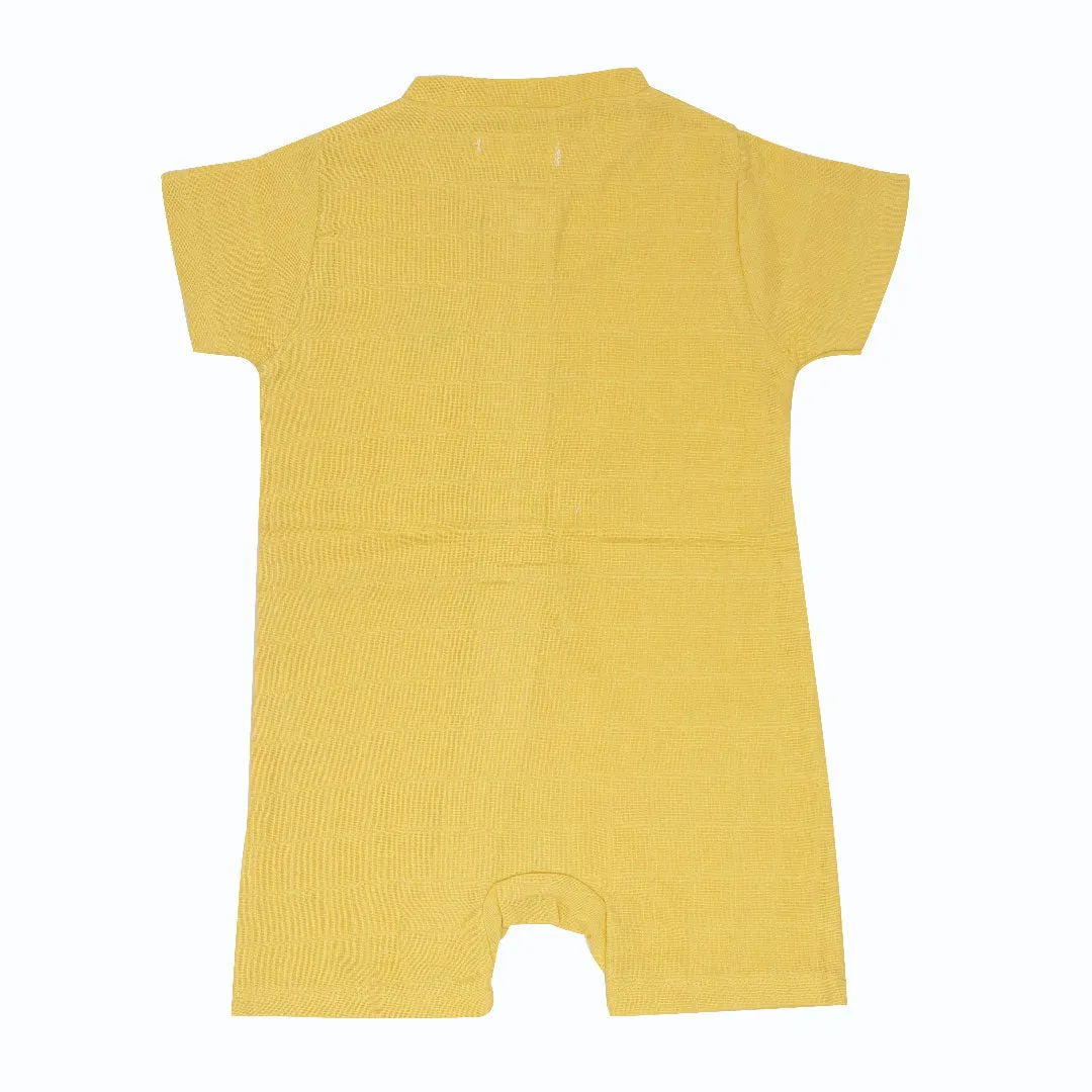 Yellow Flower - Half Sleeve Jumpsuit