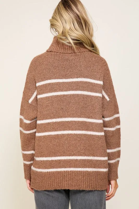 Yoko Turtleneck Pinstripe Sweater